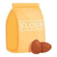 Dough flour package icon, cartoon style vector