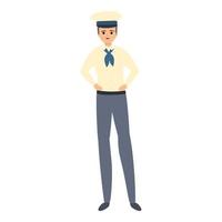 Young sailor icon, cartoon style vector