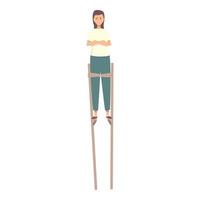 Girl stilt walker icon cartoon vector. Street leg vector