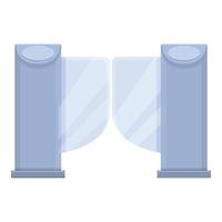 Security smart gate icon, cartoon and flat style vector