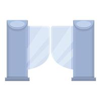 Security smart gate icon, cartoon and flat style vector