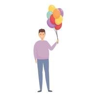 Balloon salesman icon cartoon vector. Street man vector