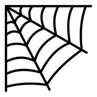 Corner spider web icon, outline style vector