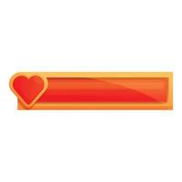 Red heart loading icon, cartoon style vector