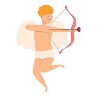 Baby cupid icon cartoon vector. Love day vector