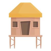 vector de dibujos animados de icono de bungalow de playa. casa del Mar