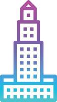 tower hotel skyscraper town building - gradient icon vector