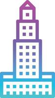 tower hotel skyscraper town building - gradient icon vector