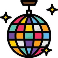 la bola de discoteca refleja el entretenimiento de la fiesta - icono de contorno lleno vector