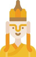 buddha statue monk religious china - flat icon vector