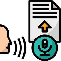 speech recognition record ai artificial intelligence - filled outline icon vector