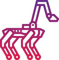 robot dog ai artificial intelligence - gradient icon vector