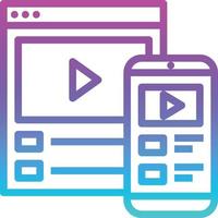 mobile friendly website connect mirroring seo - gradient icon vector