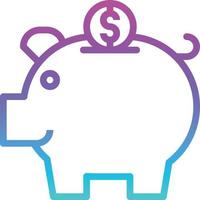 banco de ahorros piggy money banking - icono de degradado vector