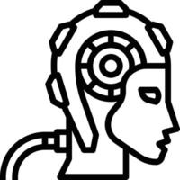 android robot ai artificial intelligence - outline icon vector