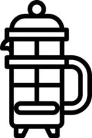 french press coffee cafe restaurant - outline icon vector