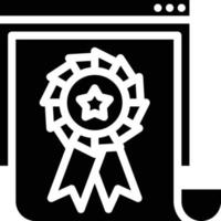 quality content award website seo - solid icon vector