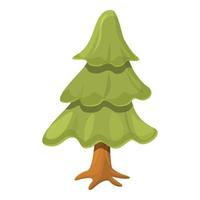 Christmas tree icon, cartoon style vector