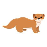 Baby mink icon, cartoon style vector