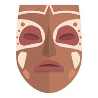 Tribal mask icon cartoon vector. African art vector