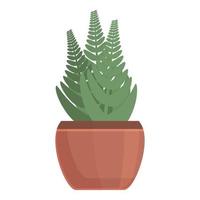 Flower plant pot icon, cartoon style vector