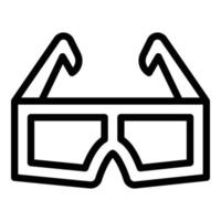 icono de gafas de película, estilo de contorno vector