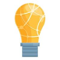 Smart lightbulb think icon, cartoon style vector