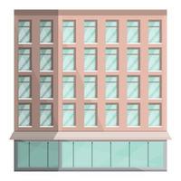 High multistory icon cartoon vector. Building elevation vector