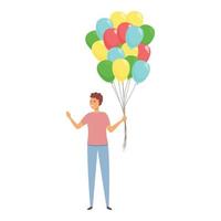 Happy balloon shop icon cartoon vector. Street selling vector