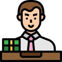 bank teller male avatar money banking - filled outline icon vector