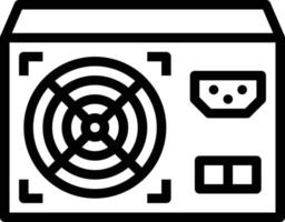 power supply source computer accessory - outline icon vector