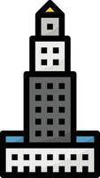 tower hotel skyscraper town building - filled outline icon vector