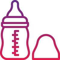 feeding bottle milk nursing baby accessories - gradient icon vector