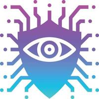 security safety ai artificial intelligence - solid gradient icon vector