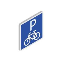 icono de estacionamiento para bicicletas, estilo 3d isométrico vector