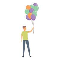 Helium balloon selling icon cartoon vector. Street seller vector