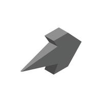 Two way arrow isometric 3d icon vector