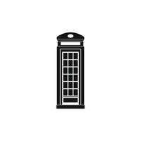British phone booth icon, simple style vector