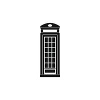 British phone booth icon, simple style vector