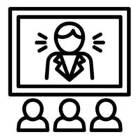 Business webinar icon, outline style vector