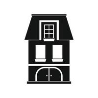 House with a mansard and garage icon vector
