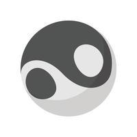 Yin yang icon, cartoon style vector