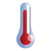 High temperature icon, cartoon style vector