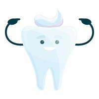 Teeth whitening toothpaste icon, cartoon style vector