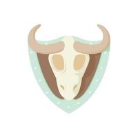 Stuffed bull icon, cartoon style vector