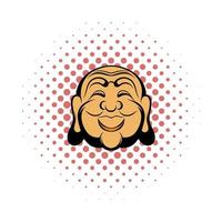 Buddha head comics icon vector