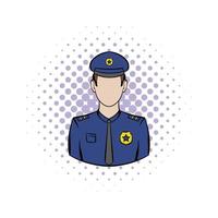 Policemen comics icon vector