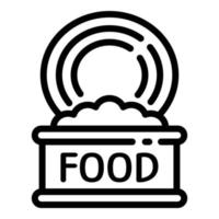 Open food tin can icon, outline style vector