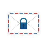Envelope with padlock mark flat icon vector