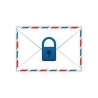 Envelope with padlock mark flat icon vector